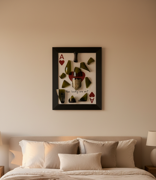 Quadro Artigianale – “How lucky are we?”- Opera d'Arte con Dom Pérignon